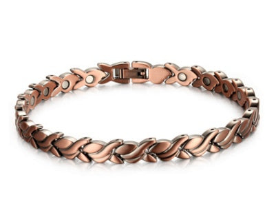 Pure copper bracelet magnetic small fish titanium steel bracelet stainless steel jewelry