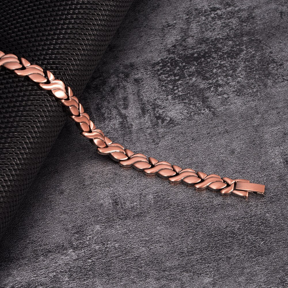 Pure copper bracelet magnetic small fish titanium steel bracelet stainless steel jewelry