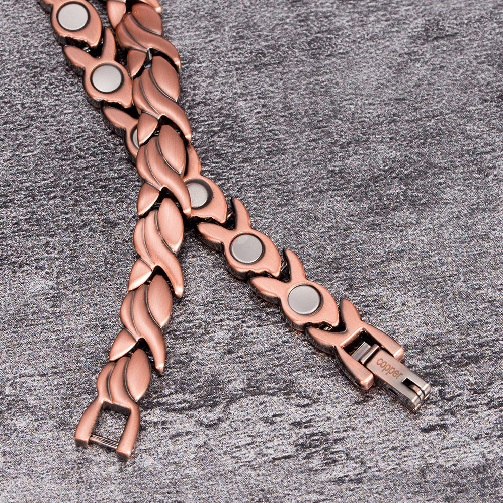 Pure copper bracelet magnetic small fish titanium steel bracelet stainless steel jewelry