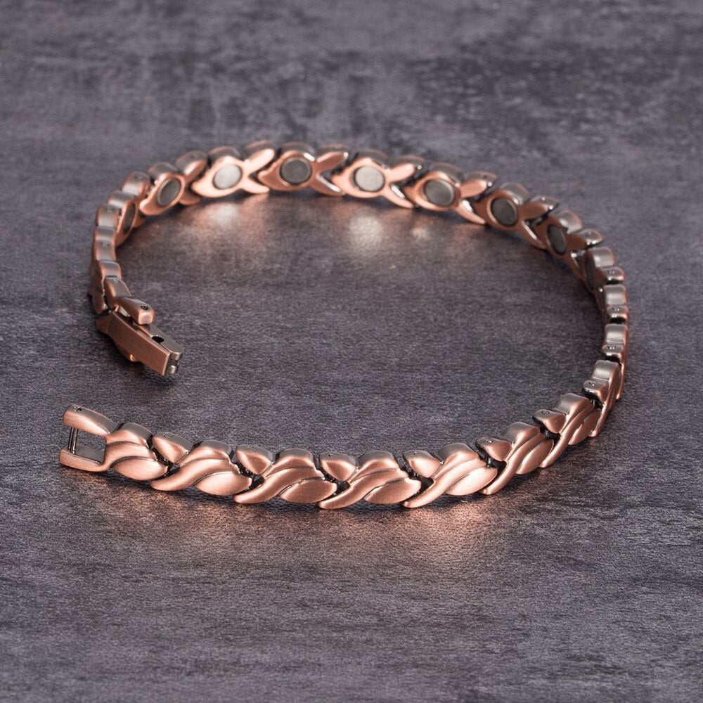 Pure copper bracelet magnetic small fish titanium steel bracelet stainless steel jewelry