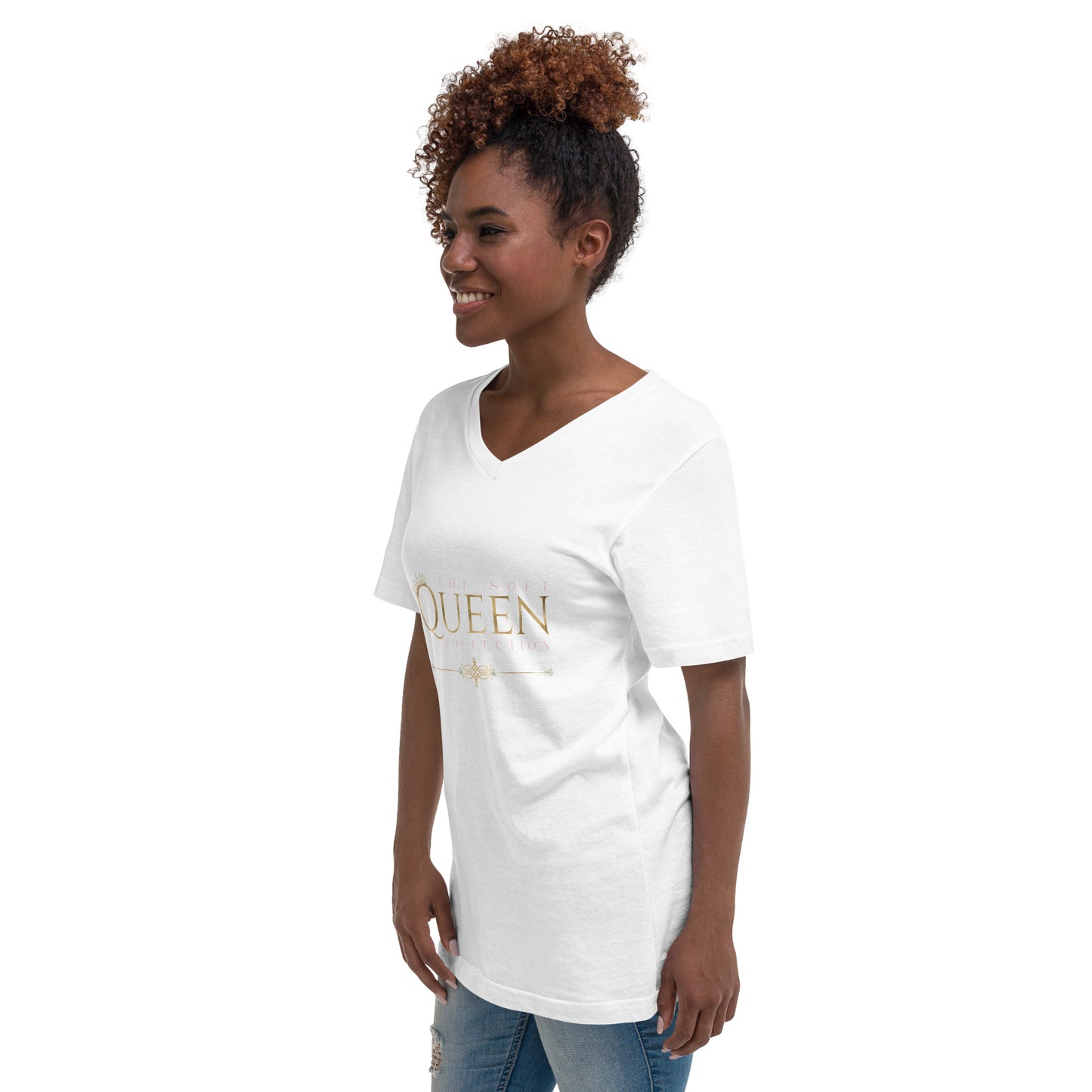 Women's Short Sleeve  'Soft Queen' V-Neck T-Shirt